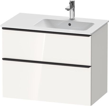 Vanity unit wall-mounted, DE43670BD220000 White High Gloss, Decor, Handle Diamond black