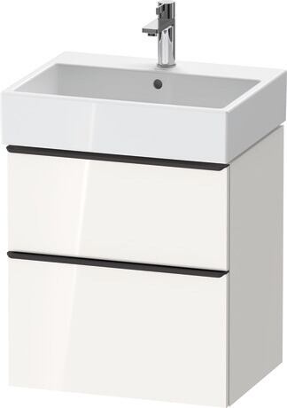 Vanity unit wall-mounted, DE43710BD220000 White High Gloss, Decor, Handle Diamond black