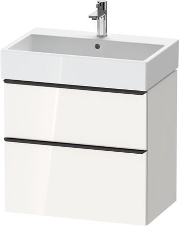 Vanity unit wall-mounted, DE43720BD220000 White High Gloss, Decor, Handle Diamond black