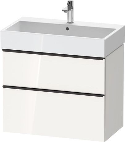 Vanity unit wall-mounted, DE43730BD220000 White High Gloss, Decor, Handle Diamond black