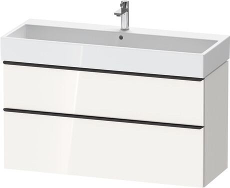 Vanity unit wall-mounted, DE43750BD220000 White High Gloss, Decor, Handle Diamond black