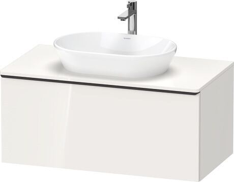 Console vanity unit wall-mounted, DE49480BD220000 White High Gloss, Decor, Handle Diamond black