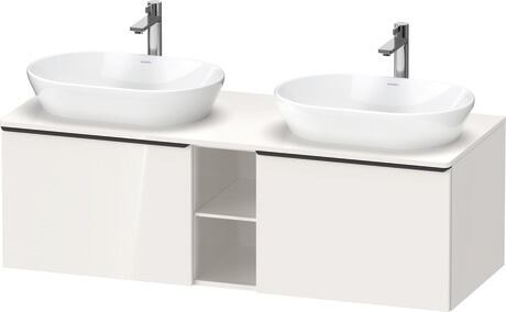 Console vanity unit wall-mounted, DE4950BBD220000 White High Gloss, Decor, Handle Diamond black