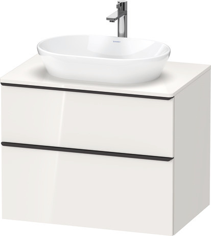 Console vanity unit wall-mounted, DE49670BD220000 White High Gloss, Decor, Handle Diamond black