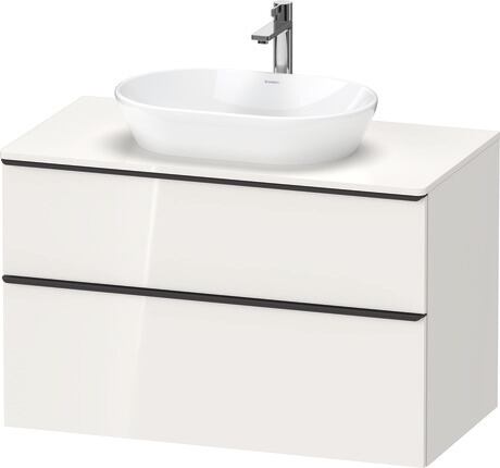 Console vanity unit wall-mounted, DE49680BD220000 White High Gloss, Decor, Handle Diamond black