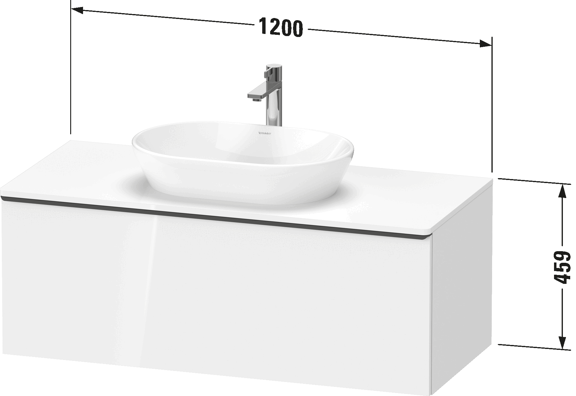 Console vanity unit wall-mounted, DE4949