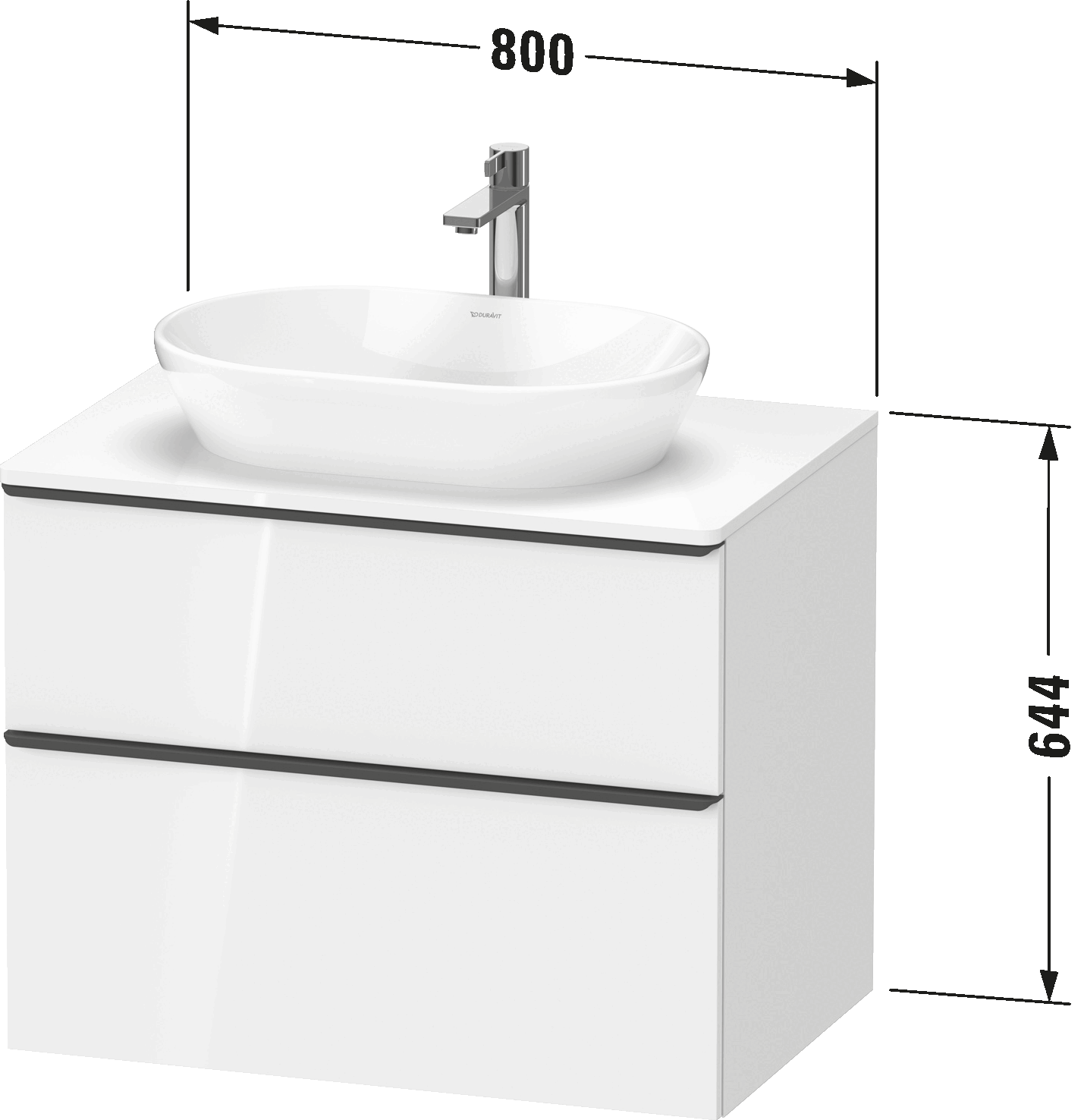 Console vanity unit wall-mounted, DE4967