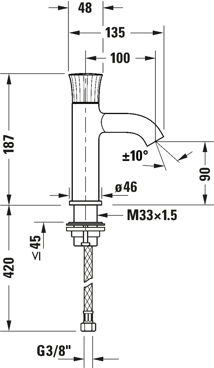 Single lever basin mixer S, WT1010002