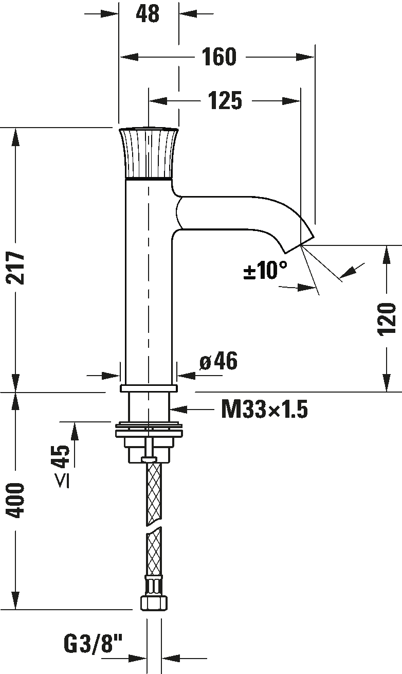 Single lever basin mixer M, WT1020002