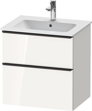 Vanity unit wall-mounted, DE43610BD220000 White High Gloss, Decor, Handle Diamond black