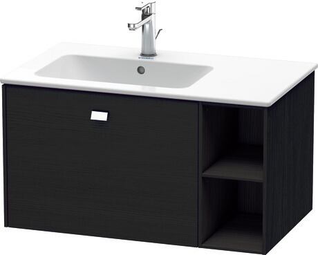 Vanity unit wall-mounted, BR401201016 Black oak Matt, Decor, Handle Chrome