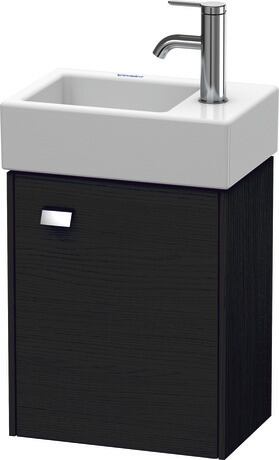 Vanity unit wall-mounted, BR4049R1016 Black oak Matt, Decor, Handle Chrome