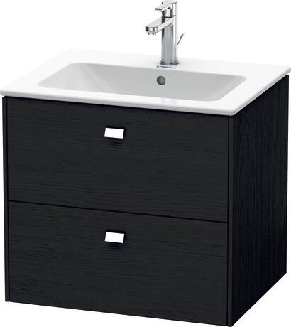 Vanity unit wall-mounted, BR410101016 Black oak Matt, Decor, Handle Chrome