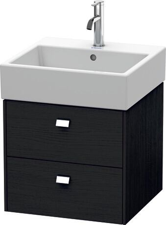 Vanity unit wall-mounted, BR415201016 Black oak Matt, Decor, Handle Chrome