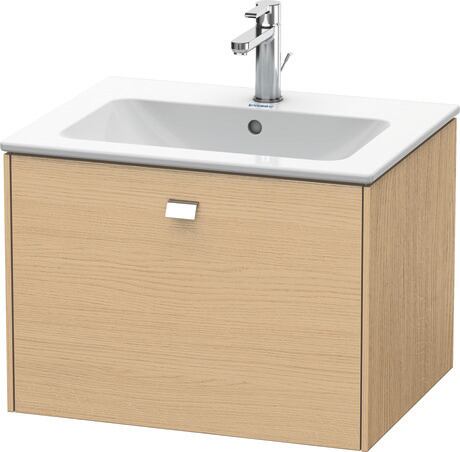 Vanity unit wall-mounted, BR400101030 Natural oak Matt, Decor, Handle Chrome