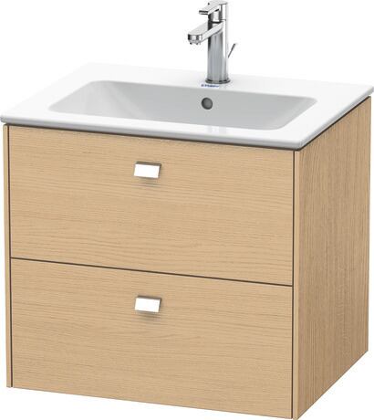 Vanity unit wall-mounted, BR410101030 Natural oak Matt, Decor, Handle Chrome