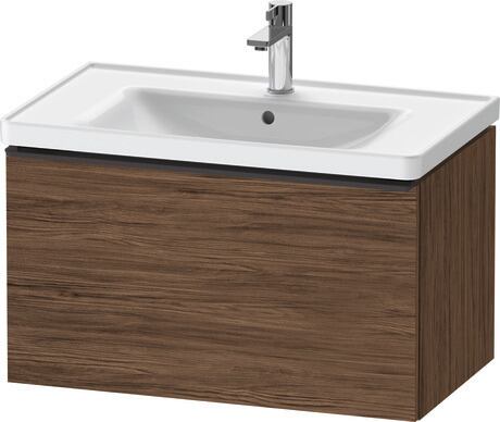 Vanity unit wall-mounted, DE42550BD210000 Walnut dark Matt, Decor, Handle Diamond black