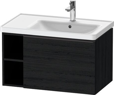 Vanity unit wall-mounted, DE42570BD160000 Black oak Matt, Decor, Handle Diamond black