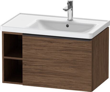 Vanity unit wall-mounted, DE42570BD210000 Walnut dark Matt, Decor, Handle Diamond black