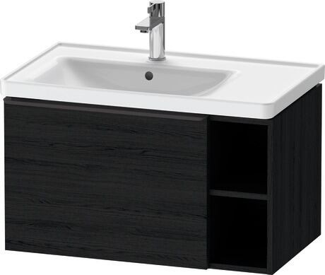 Vanity unit wall-mounted, DE42580BD160000 Black oak Matt, Decor, Handle Diamond black