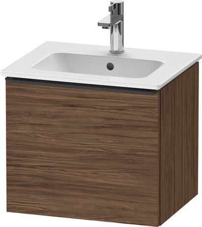 Vanity unit wall-mounted, DE42600BD210000 Walnut dark Matt, Decor, Handle Diamond black