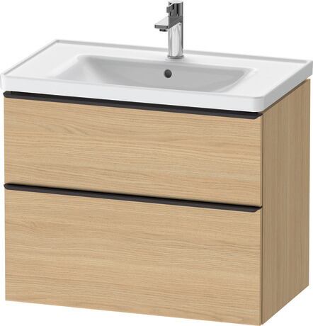 Vanity unit wall-mounted, DE43550BD300000 Natural oak Matt, Decor, Handle Diamond black