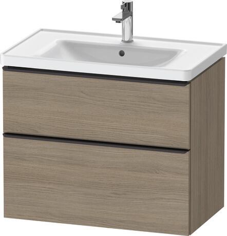 Vanity unit wall-mounted, DE43550BD350000 Oak terra Matt, Decor, Handle Diamond black