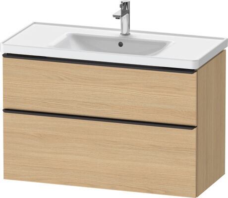 Vanity unit wall-mounted, DE43560BD300000 Natural oak Matt, Decor, Handle Diamond black