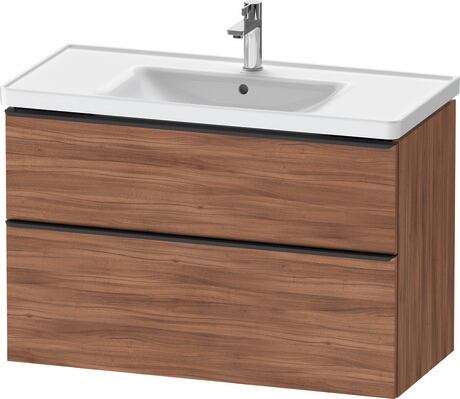 Vanity unit wall-mounted, DE43560BD790000 Walnut Matt, Decor, Handle Diamond black