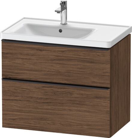 Vanity unit wall-mounted, DE43570BD210000 Walnut dark Matt, Decor, Handle Diamond black