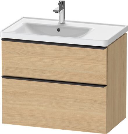 Vanity unit wall-mounted, DE43570BD300000 Natural oak Matt, Decor, Handle Diamond black