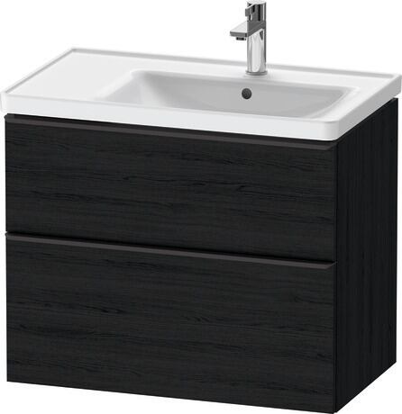 Vanity unit wall-mounted, DE43580BD160000 Black oak Matt, Decor, Handle Diamond black