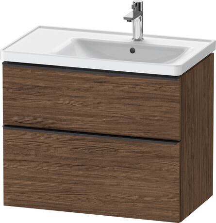 Vanity unit wall-mounted, DE43580BD210000 Walnut dark Matt, Decor, Handle Diamond black