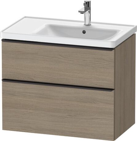 Vanity unit wall-mounted, DE43580BD350000 Oak terra Matt, Decor, Handle Diamond black