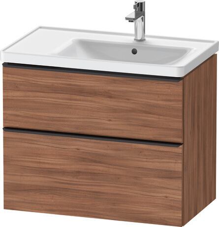 Vanity unit wall-mounted, DE43580BD790000 Walnut Matt, Decor, Handle Diamond black