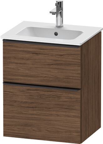 Vanity unit wall-mounted, DE43600BD210000 Walnut dark Matt, Decor, Handle Diamond black