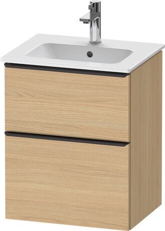 Vanity unit wall-mounted, DE43600BD300000 Natural oak Matt, Decor, Handle Diamond black