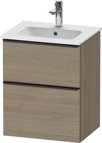 Vanity unit wall-mounted, DE43600BD350000 Oak terra Matt, Decor, Handle Diamond black