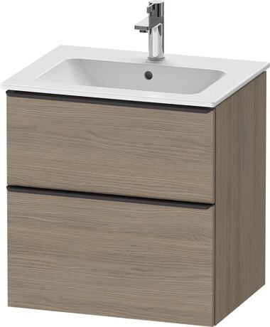 Vanity unit wall-mounted, DE43610BD350000 Oak terra Matt, Decor, Handle Diamond black