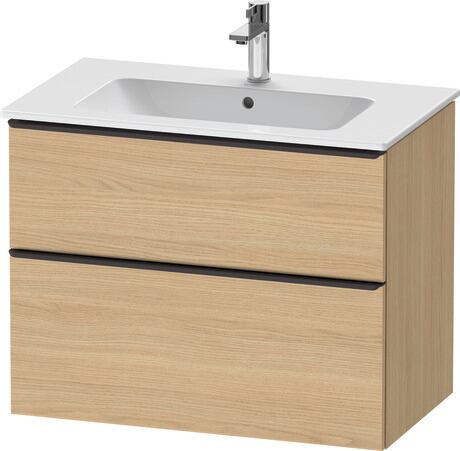 Vanity unit wall-mounted, DE43620BD300000 Natural oak Matt, Decor, Handle Diamond black