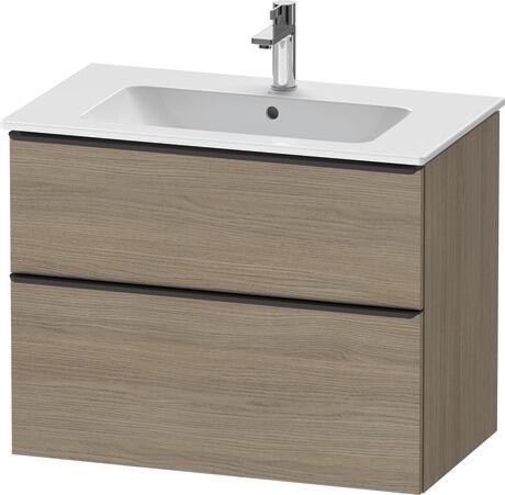 Vanity unit wall-mounted, DE43620BD350000 Oak terra Matt, Decor, Handle Diamond black