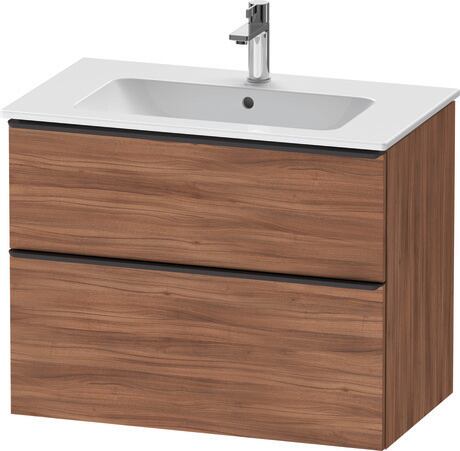 Vanity unit wall-mounted, DE43620BD790000 Walnut Matt, Decor, Handle Diamond black