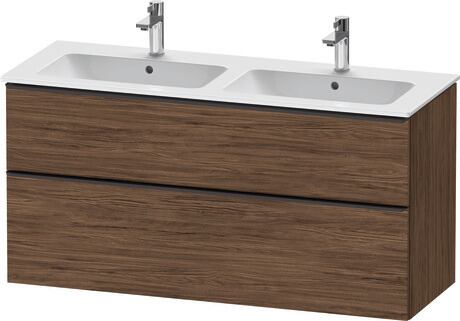 Vanity unit wall-mounted, DE43650BD210000 Walnut dark Matt, Decor, Handle Diamond black