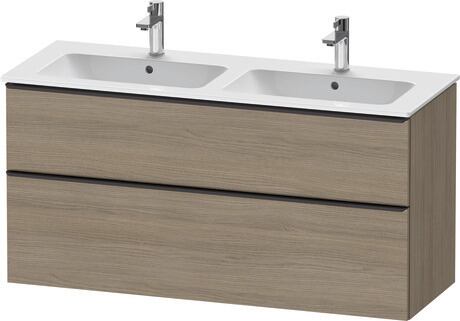 Vanity unit wall-mounted, DE43650BD350000 Oak terra Matt, Decor, Handle Diamond black