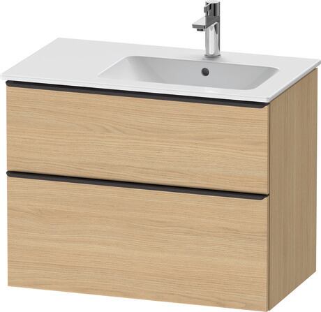 Vanity unit wall-mounted, DE43670BD300000 Natural oak Matt, Decor, Handle Diamond black