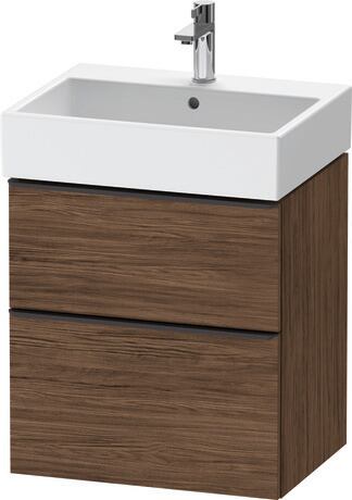 Vanity unit wall-mounted, DE43710BD210000 Walnut dark Matt, Decor, Handle Diamond black