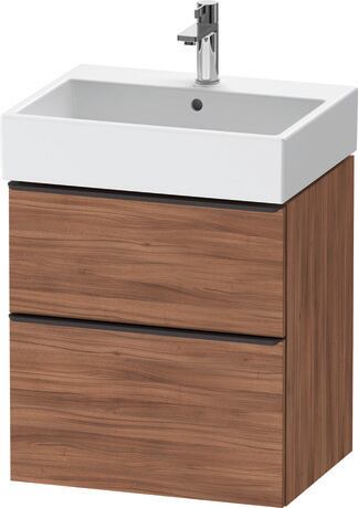 Vanity unit wall-mounted, DE43710BD790000 Walnut Matt, Decor, Handle Diamond black