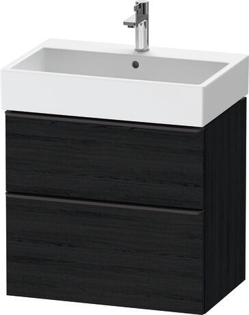 Vanity unit wall-mounted, DE43720BD160000 Black oak Matt, Decor, Handle Diamond black