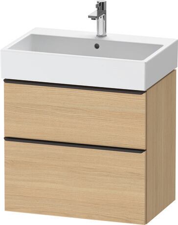 Vanity unit wall-mounted, DE43720BD300000 Natural oak Matt, Decor, Handle Diamond black