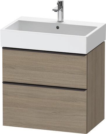 Vanity unit wall-mounted, DE43720BD350000 Oak terra Matt, Decor, Handle Diamond black